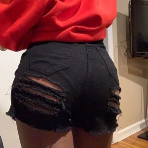 fashion nova ripped denim shorts